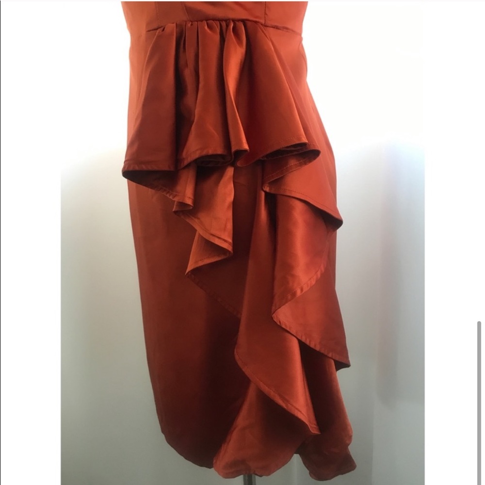 The Limited Strapless Ruffled Rust Dress - Picture 6 of 7